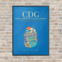 Thumbnail for Paris Charles de Gaulle Airport CDG - Canvas Framed - Turquoise