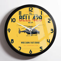 Thumbnail for Bell 429 design on yellow framed wall clock