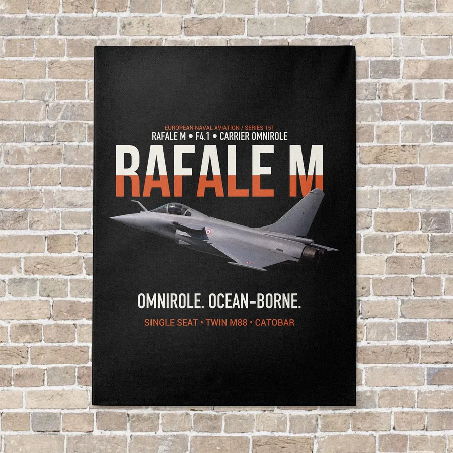 Dassault Rafale M F4.1 Carrier Omnirole Network vertical canvas print - no frame - black background