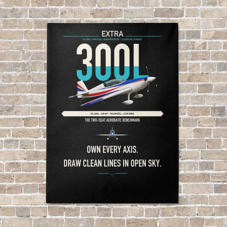 Extra 300L vertical canvas print - no frame - black background