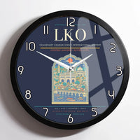 Thumbnail for Chaudhary Charan Singh International Airport LKO Wall-Clock Framed - Navy Blue