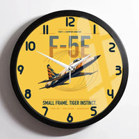 Thumbnail for F-5E Tiger II design on yellow framed wall clock