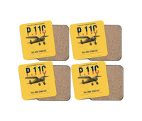 Thumbnail for PZL P.11c design on yellow 4 pieces set coaster