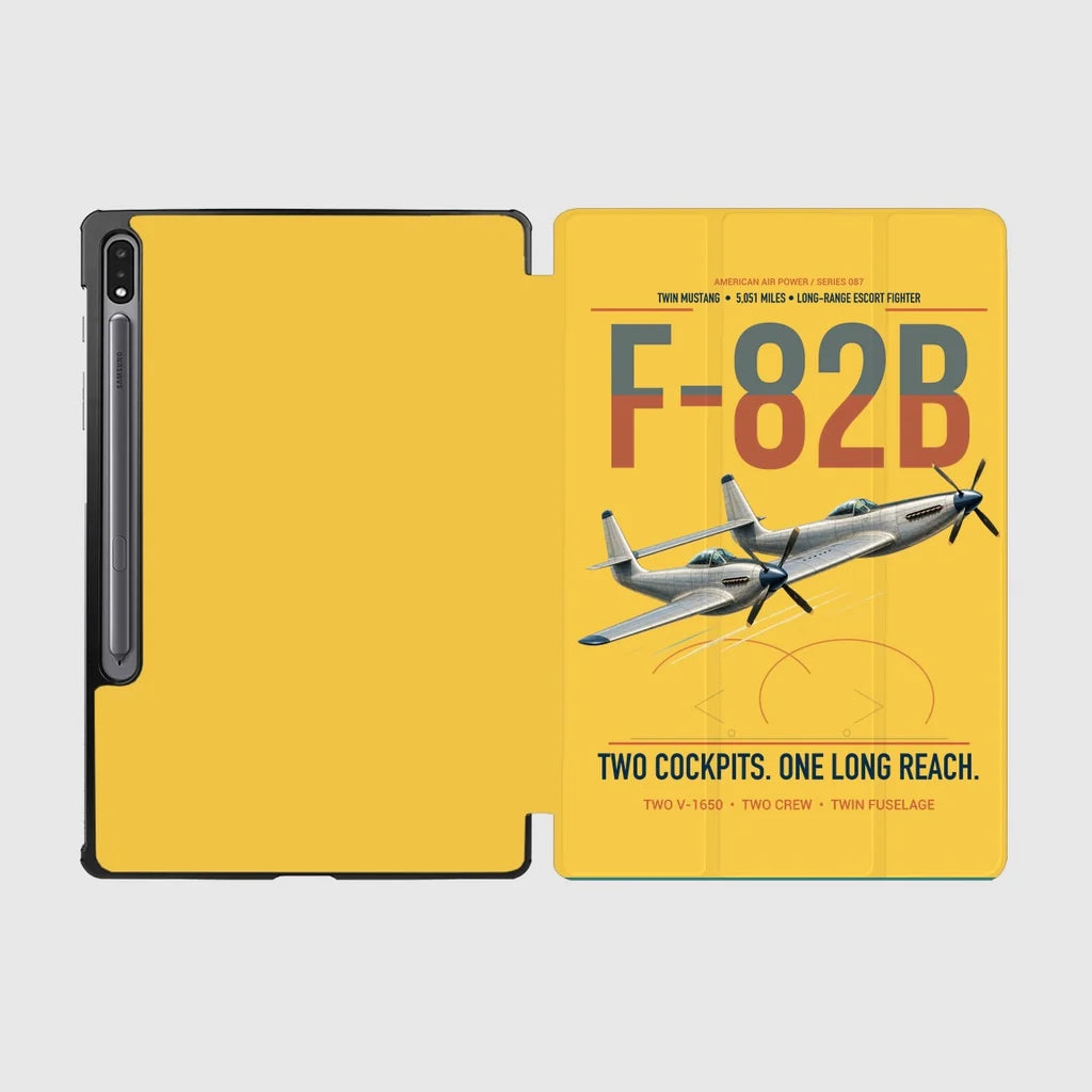 F-82B Twin Mustang design on yellow samsung tablet tablet case