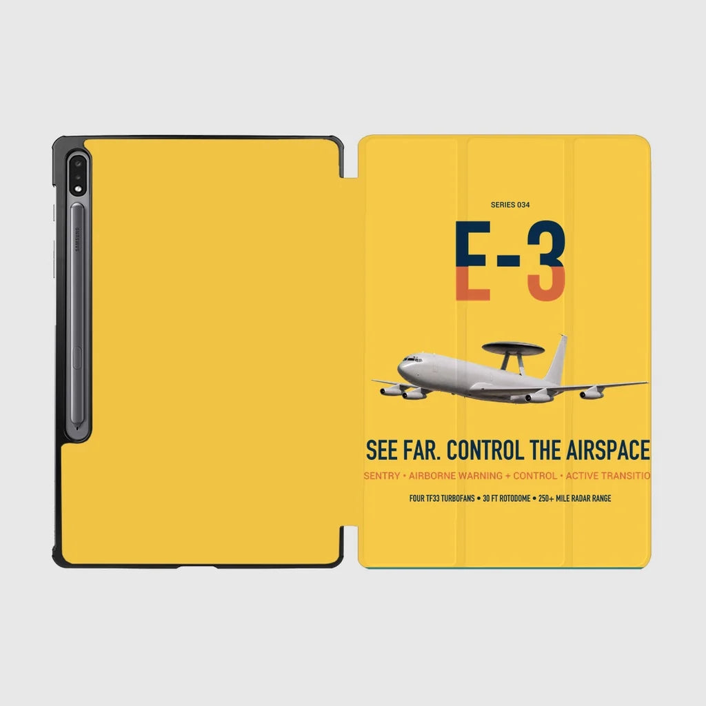 E-3 Sentry AWACS design on yellow samsung tablet tablet case