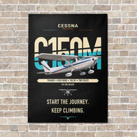 Thumbnail for Cessna 150M vertical canvas print - no frame - black background