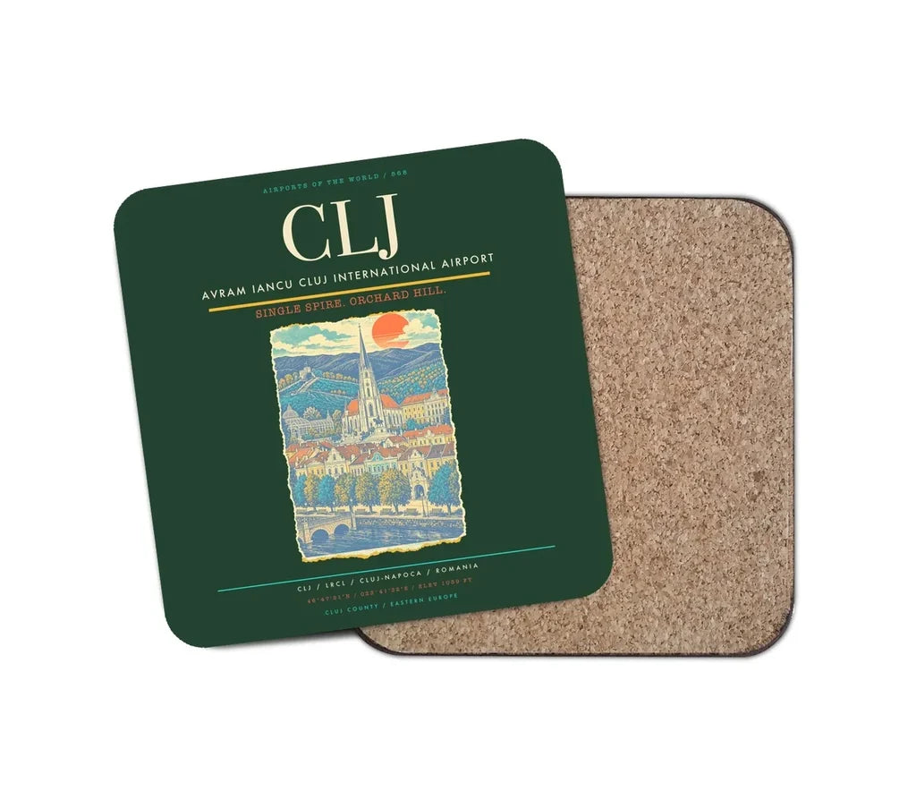 Avram Iancu Cluj International Airport CLJ Coaster 1-Piece - Dark Green