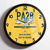 Thumbnail for Piper PA-28 Cherokee design on yellow framed wall clock