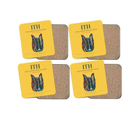 Thumbnail for Ithaca Tompkins Regional Airport (ITH) design on yellow 4 pieces set coaster