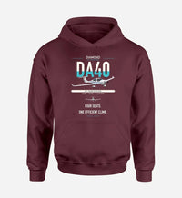Thumbnail for Diamond DA40 design on dark red double-side hoodie, single-side print