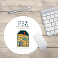 Thumbnail for Fes (FEZ) design on white round mouse pad