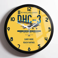 Thumbnail for DHC-3 Otter design on yellow framed wall clock