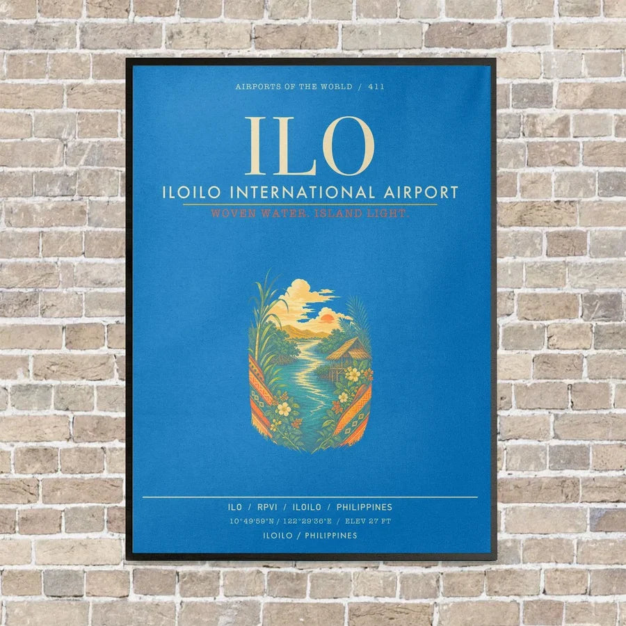Iloilo International Airport ILO - Canvas Framed - Turquoise