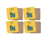 Thumbnail for Turku Airport (TKU) design on yellow 4 pieces set coaster