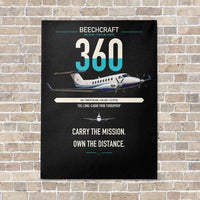 Thumbnail for Beechcraft King Air 360 vertical canvas print - no frame - black background
