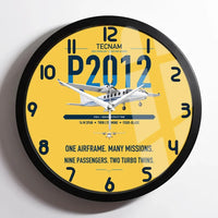 Thumbnail for Tecnam P2012 Traveller design on yellow framed wall clock