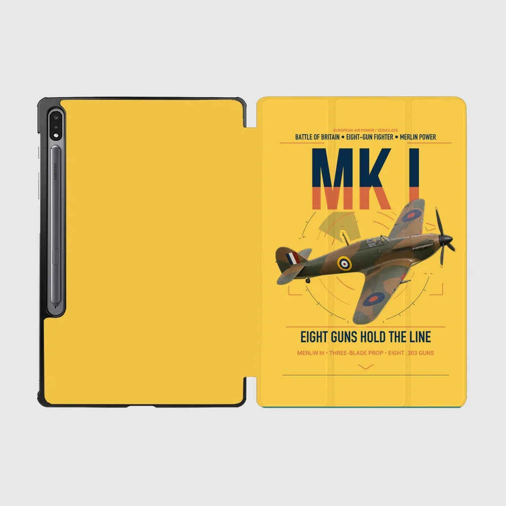Hawker Hurricane Mk I design on yellow samsung tablet tablet case