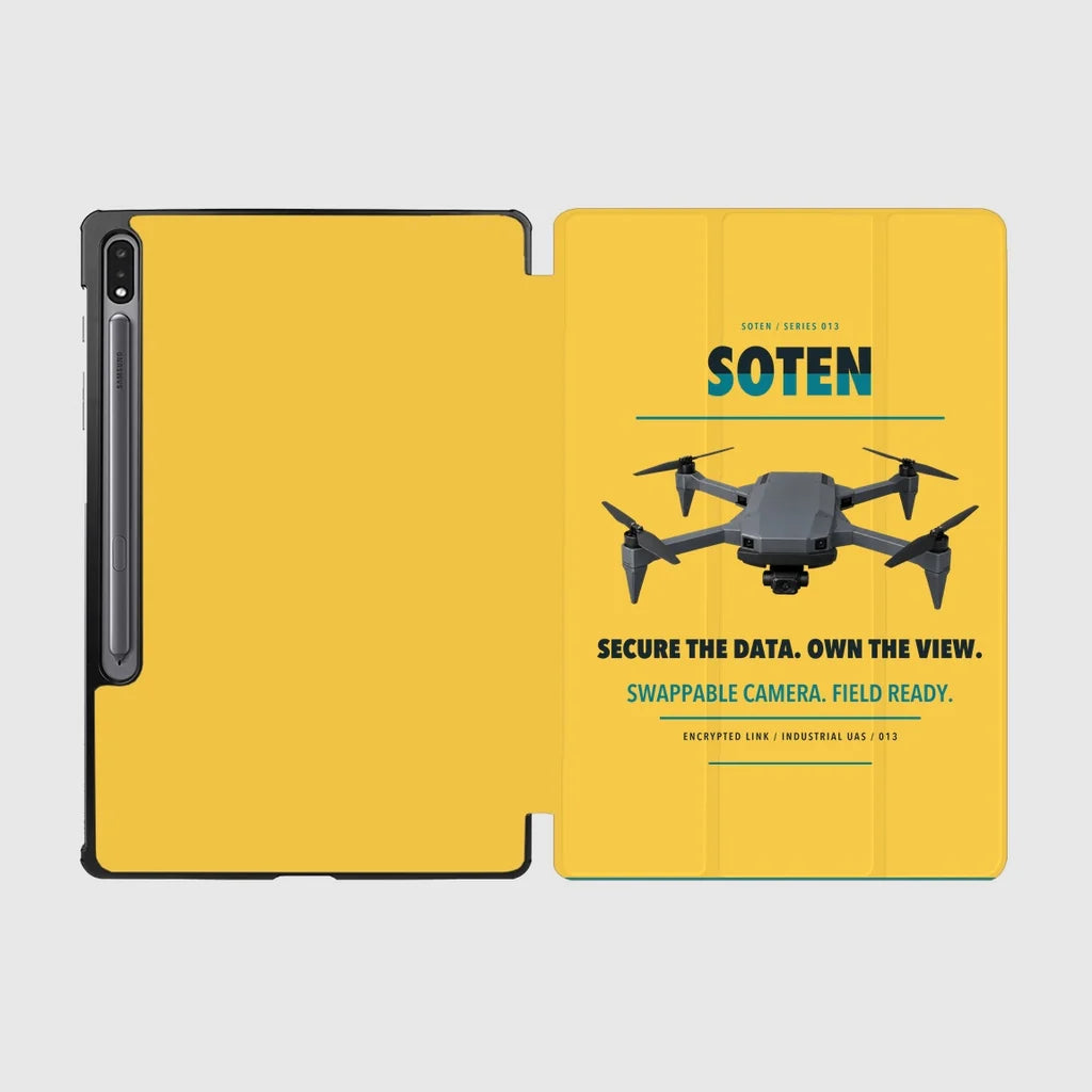 ACSL SOTEN design on yellow samsung tablet tablet case