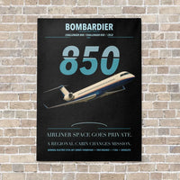 Thumbnail for Bombardier Challenger 850 vertical canvas print - no frame - black background