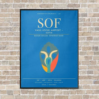 Thumbnail for Vasil Levski Airport Sofia SOF - Canvas Framed - Turquoise