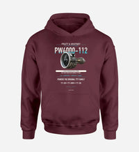 Thumbnail for PW4000-112 design on dark red hoodie single side