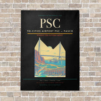 Thumbnail for Tri-Cities Airport PSC — Pasco vertical canvas print - no frame - black background