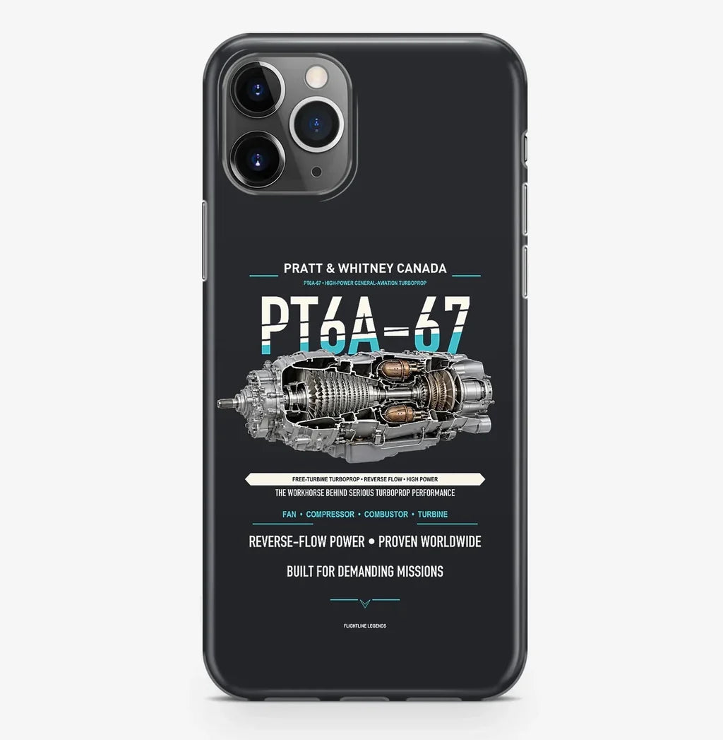PT6A-67 Case ProMax design on black iphone case promax