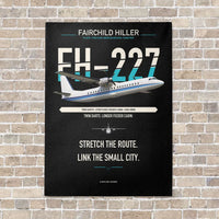 Thumbnail for Fairchild Hiller FH-227B vertical canvas print - no frame - black background