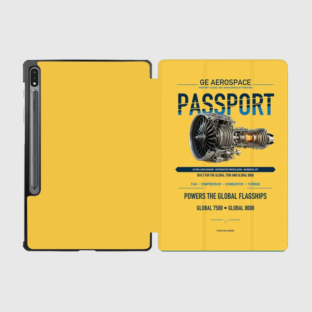 PASSPORT design on yellow samsung tablet tablet case