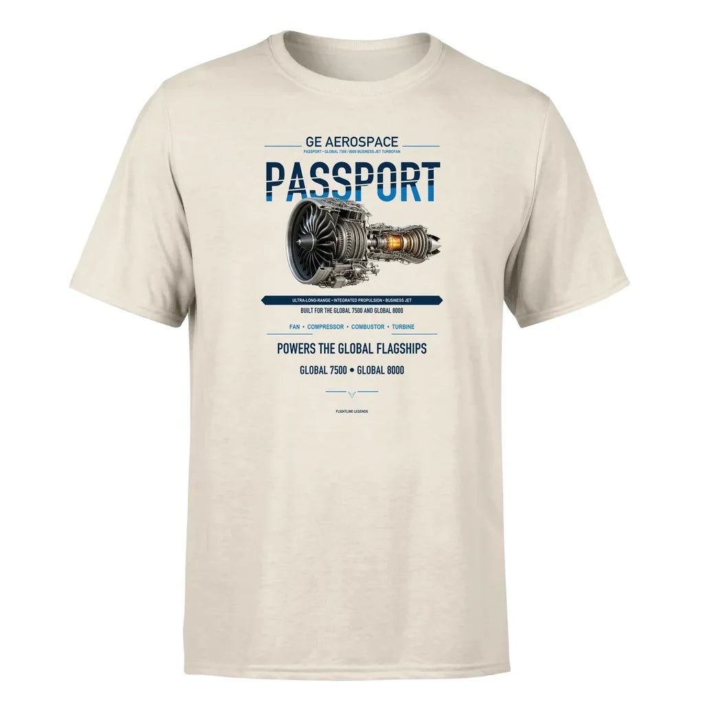GE Passport design on beige single side