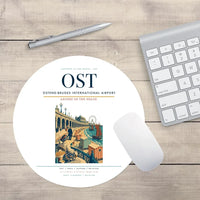 Thumbnail for Ostend-Bruges International Airport (OST) design on white round mouse pad