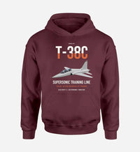 Thumbnail for T-38C Talon design on dark red double-side hoodie, single-side print