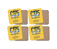 Thumbnail for Cessna 175 Skylark design on yellow 4 pieces set coaster