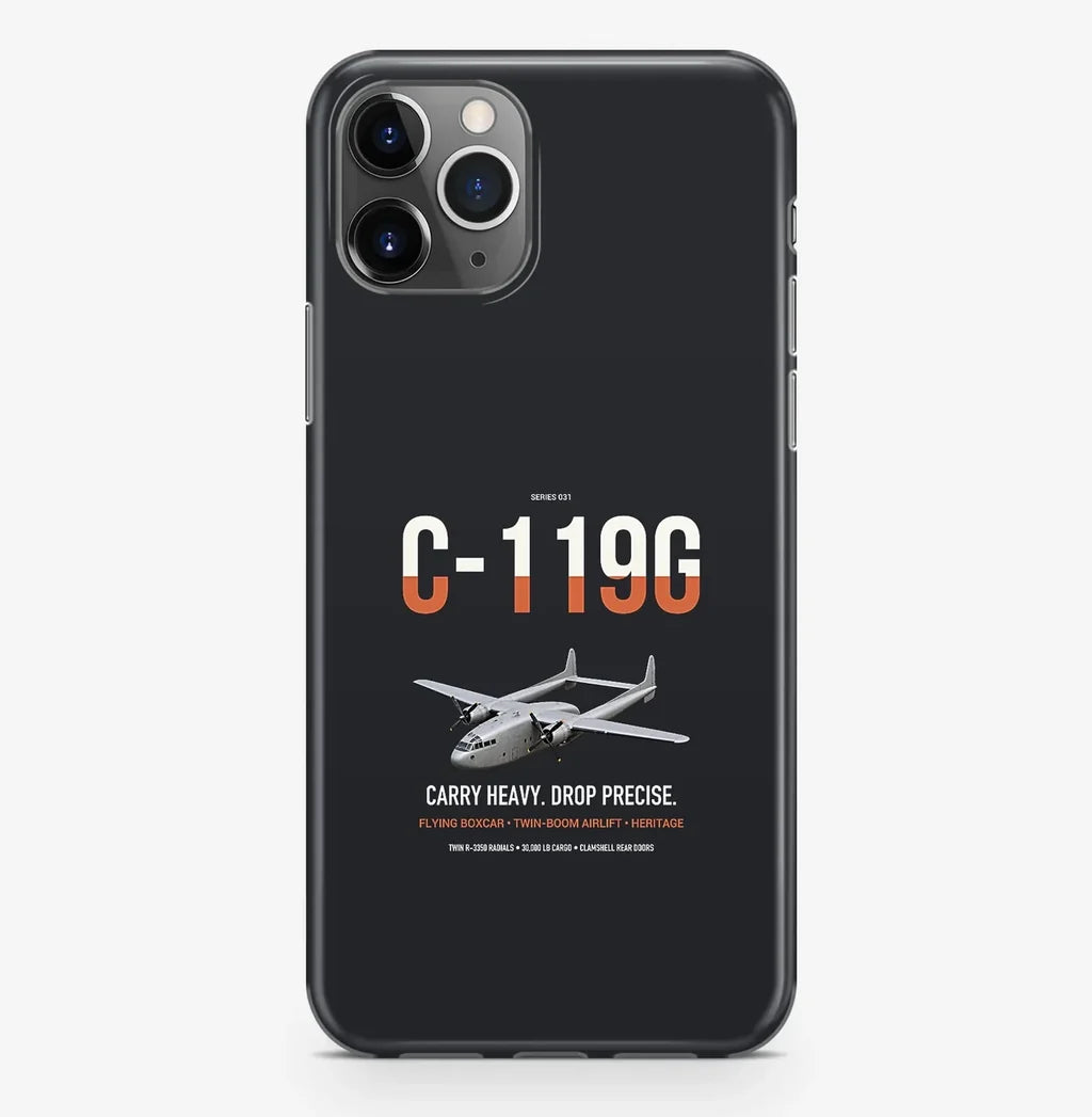 C-119G Flying Boxcar design on black magsafe iphone case, for iPhone Pro Max
