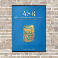 Thumbnail for Ashgabat International Airport ASB - Canvas Framed - Turquoise