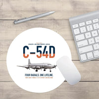 Thumbnail for C-54D Skymaster design on white round mouse pad