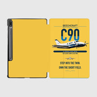 Thumbnail for Beechcraft King Air C90 design on yellow samsung tablet tablet case