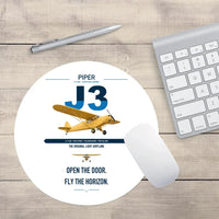 Thumbnail for Piper J-3 Cub design on white round mouse pad