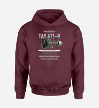 Thumbnail for TAY 611-8 design on dark red hoodie single side