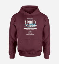 Thumbnail for Beechcraft 1900D design on dark red hoodie single side