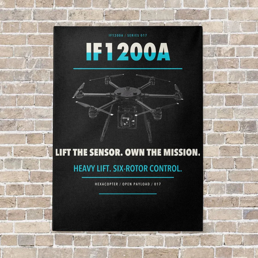 Inspired Flight IF1200A vertical canvas print - no frame - black background