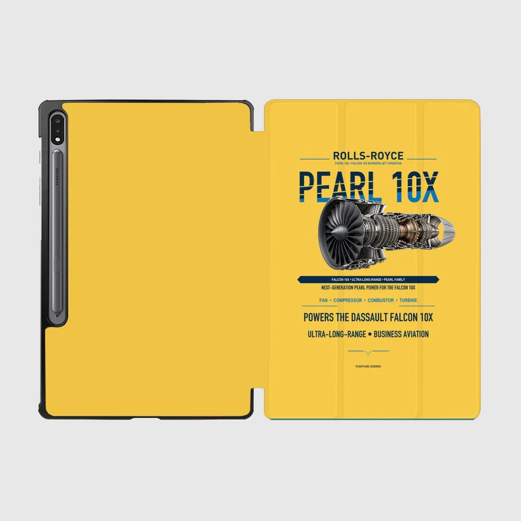 PEARL 10X design on yellow samsung tablet tablet case