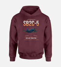 Thumbnail for SB2C-5 Helldiver design on dark red double-side hoodie, single-side print