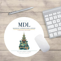 Thumbnail for Mandalay International Airport (MDL) design on white round mouse pad