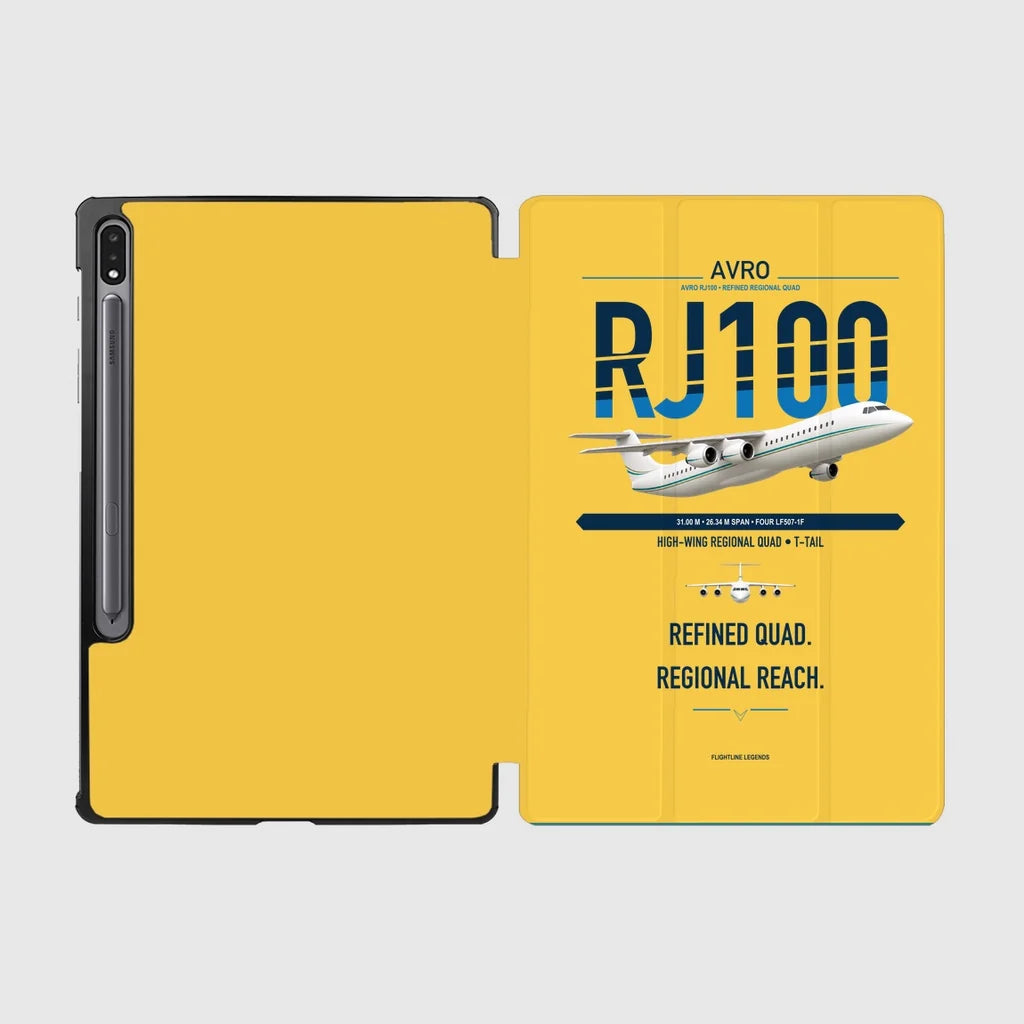 Avro RJ100 design on yellow samsung tablet tablet case