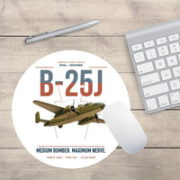 Thumbnail for B-25J Mitchell design on white round mouse pad