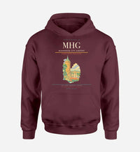 Thumbnail for Mannheim City Airport (MHG) design on dark red hoodie single-side print