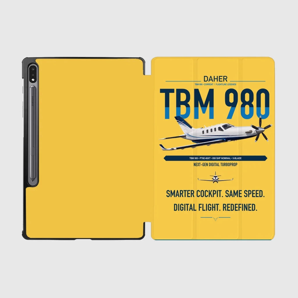 Daher TBM 980 design on yellow samsung tablet tablet case