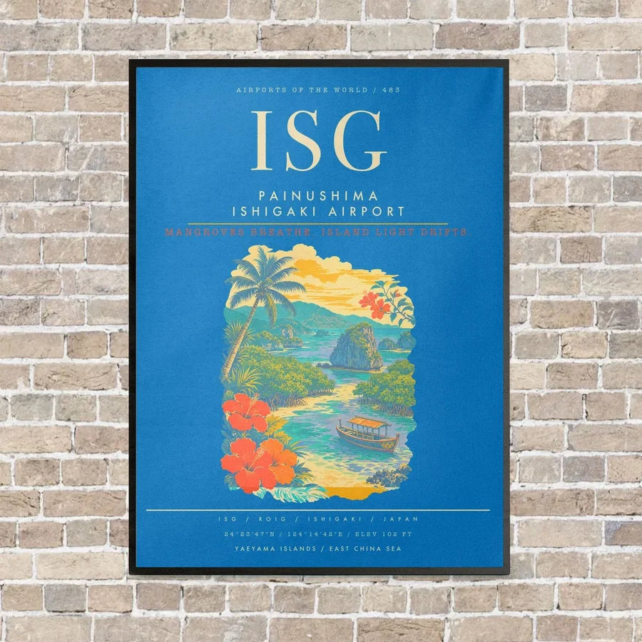 Painushima Ishigaki Airport ISG - Canvas Framed - Turquoise