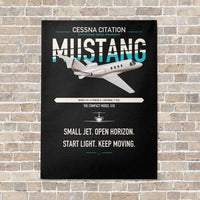 Thumbnail for Cessna Citation Mustang vertical canvas print - no frame - black background